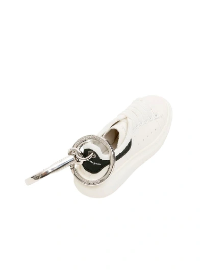 Shop Alexander Mcqueen Oversize Sneakers Keycharm In White Black (white)