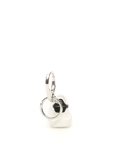 Shop Alexander Mcqueen Oversize Sneakers Keycharm In White Black (white)