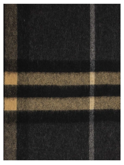 Shop Burberry The Classic Cashmere Scarf In Check In Dark Pewter Grey