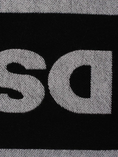 Shop Dsquared2 Logo Scarf In Black/white