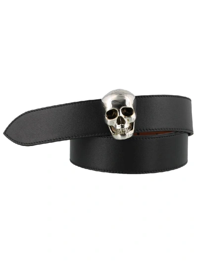 Shop Alexander Mcqueen Skull Belt In Black