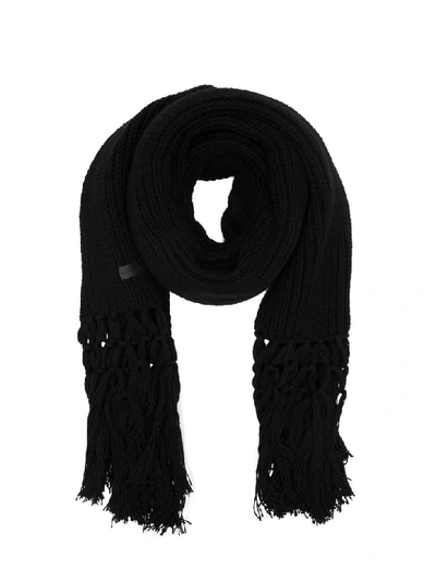 Shop Saint Laurent Wool Scarf In Nero