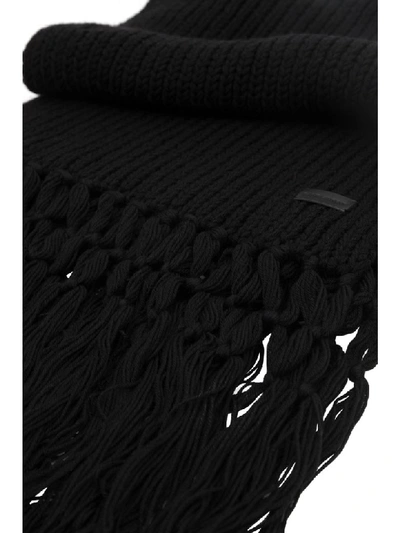 Shop Saint Laurent Wool Scarf In Nero