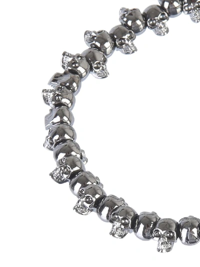 Shop Alexander Mcqueen Skull Bracelet In Grigio