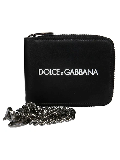 Shop Dolce & Gabbana Detachable Chain Wallet In Black