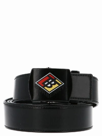 Shop Burberry Covered Belt In Black