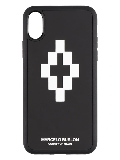 Shop Marcelo Burlon County Of Milan Printed Iphone X Case In Black