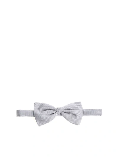 Shop Ermenegildo Zegna Silk Bow Tie In Gray