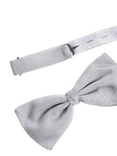 Shop Ermenegildo Zegna Silk Bow Tie In Gray