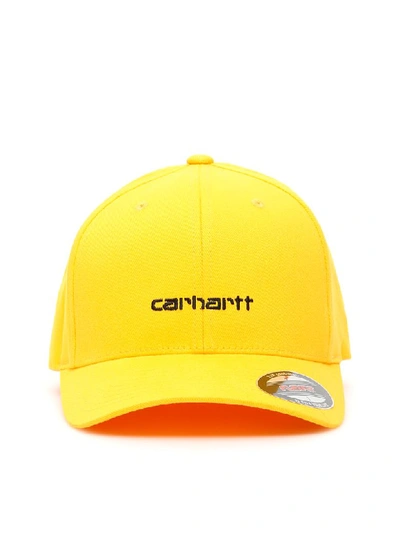 Shop Carhartt Script Bucket Baseball Cap In Primula Black (yellow)
