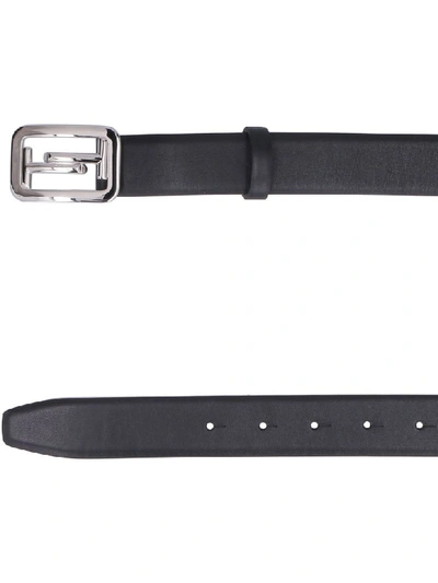 Shop Tod's Smooth Leather Belt With Double-t Buckle In Black
