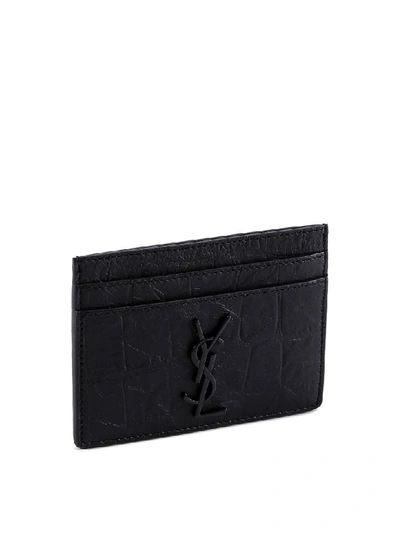 Shop Saint Laurent Card Holder In Black