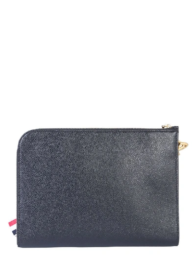 Shop Thom Browne Leather Pouch In Nero