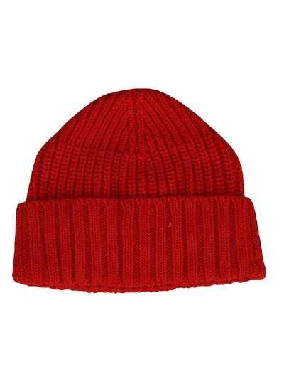 Shop Marni Knitted Beanie In Rosso