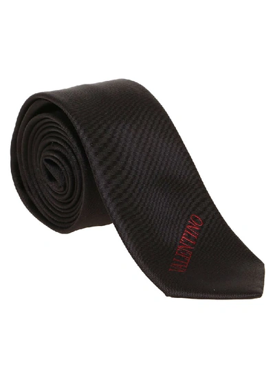 Shop Valentino Ties Yarn Dyed In Nr Nero Rosso
