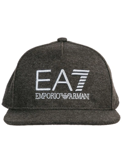 Shop Ea7 Emporio Armani  Falabella Fold Over Baseball Cap In Carbon Melange