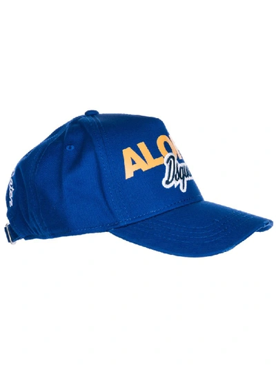 Shop Dsquared2 Aloha Baseball Cap In Bluette