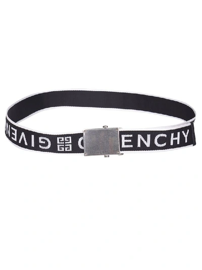 Shop Givenchy Logo Strap Belt In Black/white