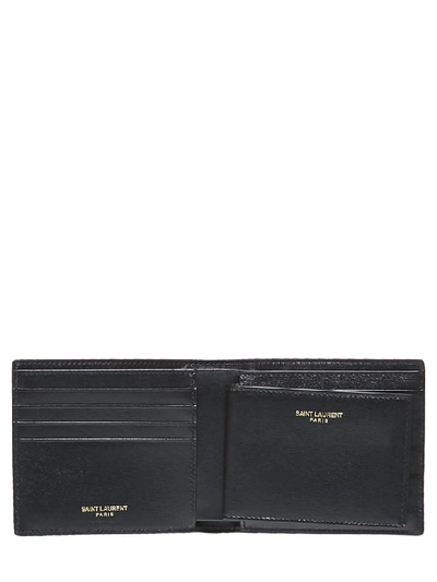 Shop Saint Laurent Monogram Wallet In Black