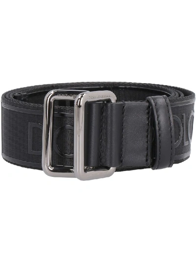 Shop Dolce & Gabbana Adjustable Logoed Belt In Black
