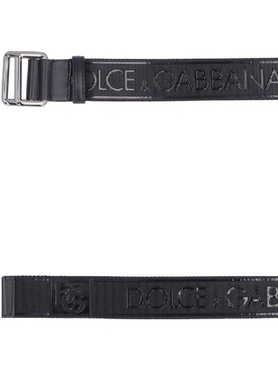Shop Dolce & Gabbana Adjustable Logoed Belt In Black