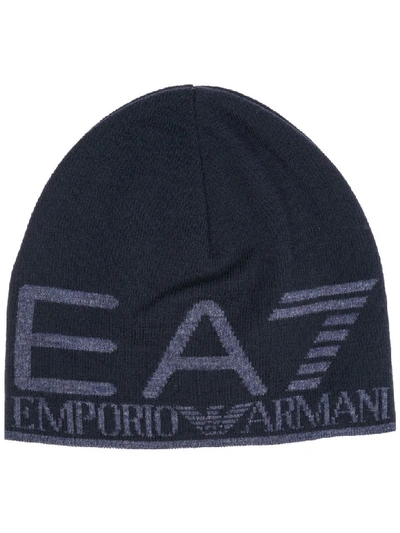 Shop Ea7 Emporio Armani  Sadie Beanie In Dark Blue