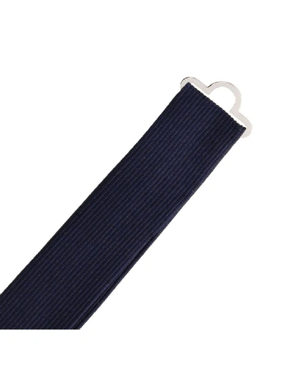 Shop Giorgio Armani Bow Tie With Butterfly In Micro-striped Silk In Blue