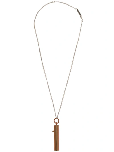 Shop Ambush Sss Pill Case Necklace In Brown