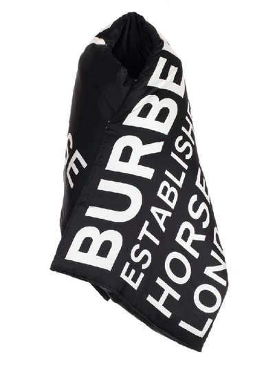 Shop Burberry Scarf Padded In Black White
