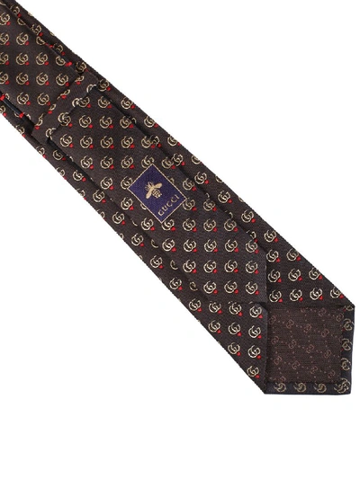 Shop Gucci Silk Tie In Marrone