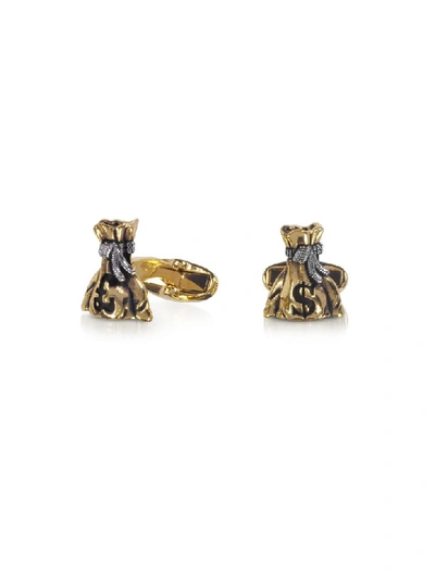 Shop Paul Smith Money Bag Metal Cufflinks In Gold