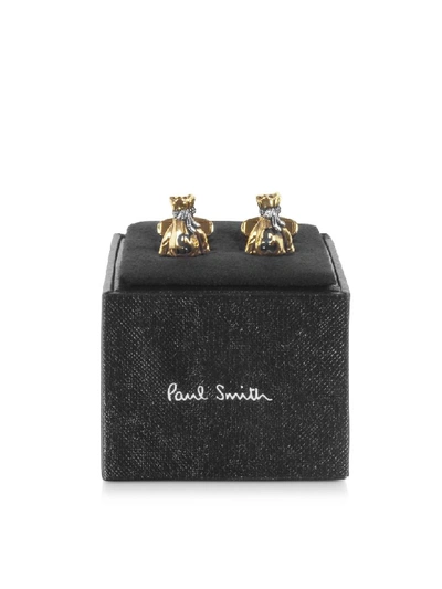 Shop Paul Smith Money Bag Metal Cufflinks In Gold