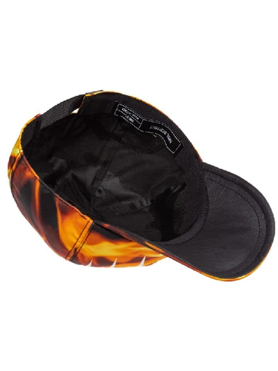 Shop Neil Barrett Mirrored Bolts Flames Hat In Nero