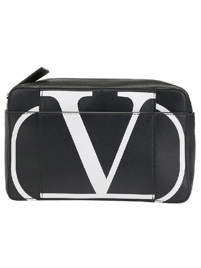 Shop Valentino Belt Bag In Nero/bianco Ottico