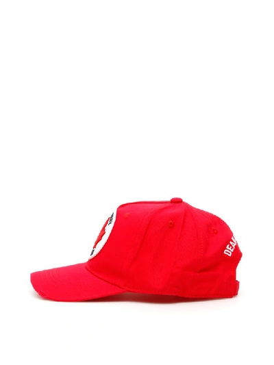Shop Dsquared2 Baseball Cap With Logo Patch In Rosso (red)
