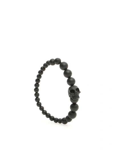 Shop Alexander Mcqueen Skull Bracelet In Black (black)