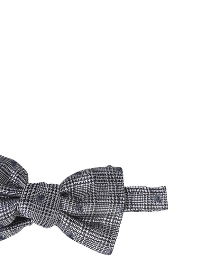 Shop Alexander Mcqueen Silk Bow Tie In Grigio