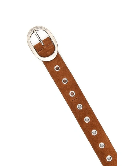 Shop Massimo Alba Michael2 Suede Belt In Tabacco (brown)