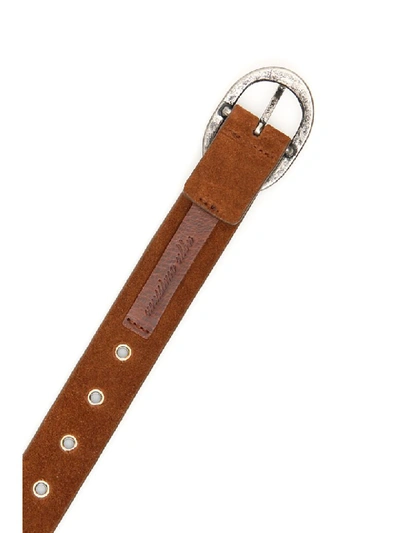 Shop Massimo Alba Michael2 Suede Belt In Tabacco (brown)