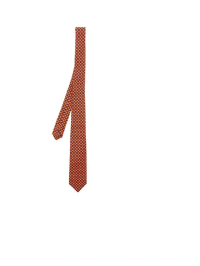 Shop Kiton Silk Tie In Orange