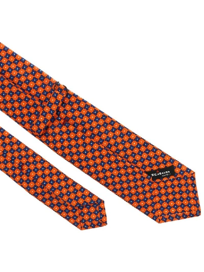 Shop Kiton Silk Tie In Orange