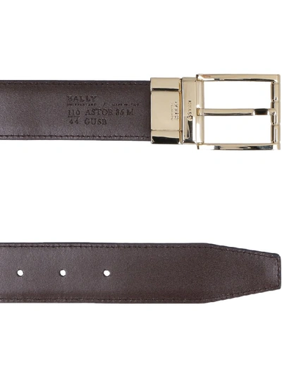 Shop Bally Astor Reversible Leather Belt In Black