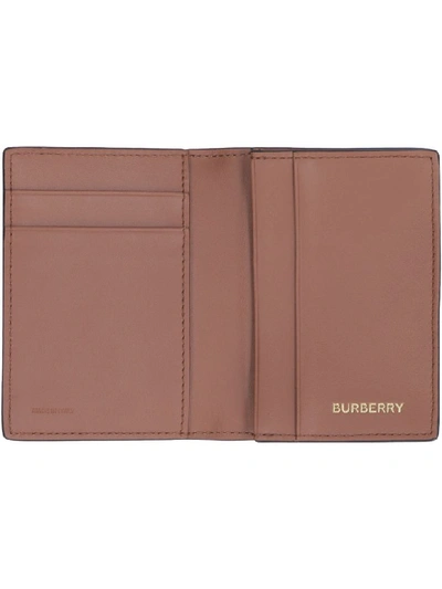 Shop Burberry Leather Flap-over Card Holder In Black