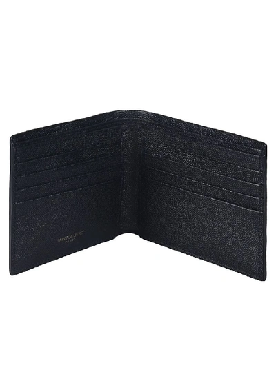 Shop Saint Laurent Logo Plaque Wallet In Black
