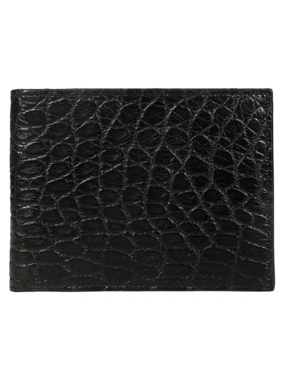 Shop Orciani Alligator Billfold Wallet In Black
