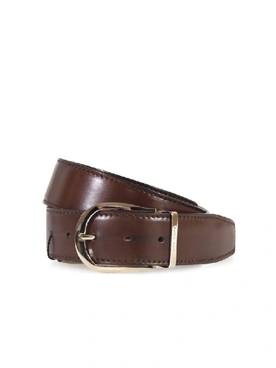 Shop Moreschi Brown Leather Belt In T.moro