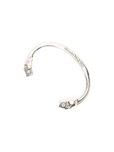 Shop Alexander Mcqueen Double Skull Bracelet In Silver (silver)