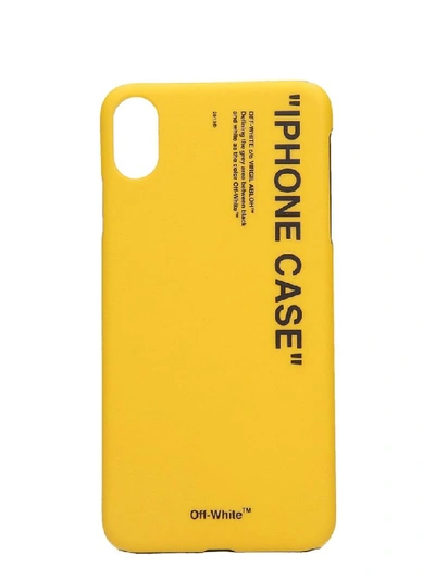 Shop Off-white Quote Iphone Xs Max Cover In Yellow Pvc