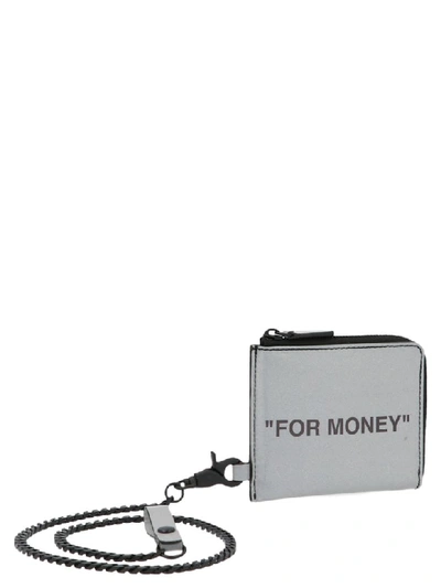 Shop Off-white Quote Wallet In Silver