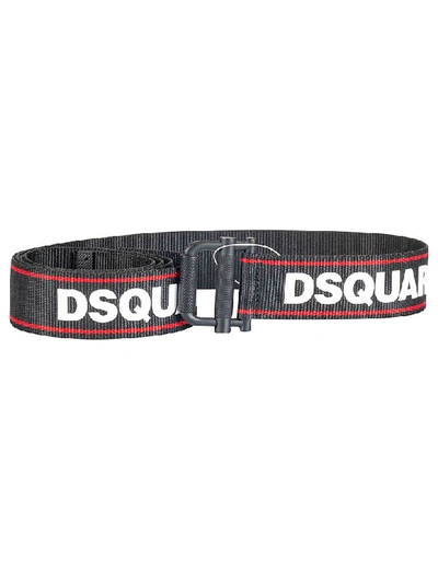 Shop Dsquared2 Buckled Belt In Black/white/red